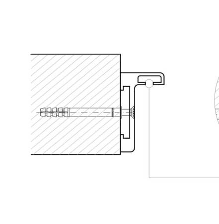 L type Profile Set for Glass Door Frame, H=2510 mm / Satin, Silver